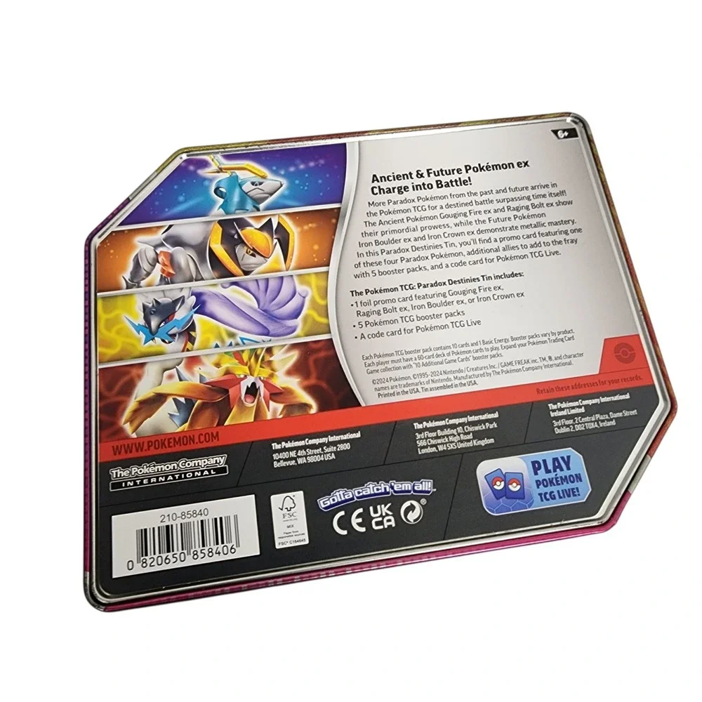 MIRAIDON -Pokemon TCG: PALDEA LEGENDS TIN 2023  -EMPTY -NO CARDS‎ Trl8#22